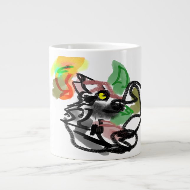 Caneca De Café Grande Wolf autumn runner  (Frente)