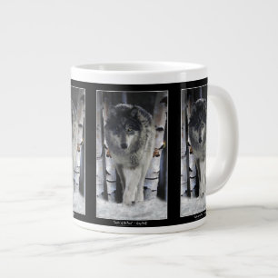 Caneca De Café Grande Wolf e Forest Jumbo Sopa ou Café Mug