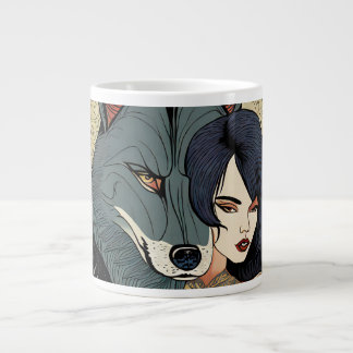 Caneca De Café Grande Wolf Geschenk Frau Jugendstil Russland Ornament