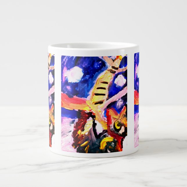 Caneca De Café Grande Wolf in winter  (Frente)