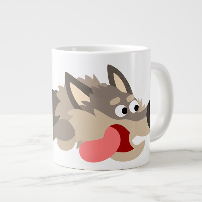 Caneca De Café Grande Wolf Jumbo Mug, Cartoon De Frota Bela (Frente Esquerda)