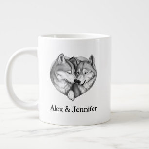 Caneca De Café Grande Wolf Namorados Mug