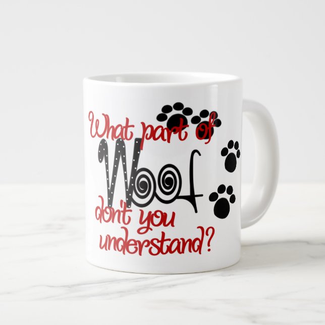 Caneca De Café Grande Woof - Jumbo Mug (Frente Esquerda)
