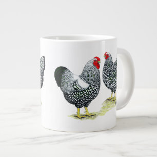 Caneca De Café Grande Wyandottes Par lacrado por prata