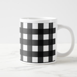 Caneca De Café Grande Xadrez Grande de Buffalo Branco