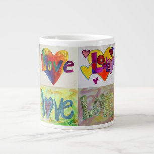 Caneca De Café Grande XOXO Ama Mug De Pinturas De Colagem Mosaica