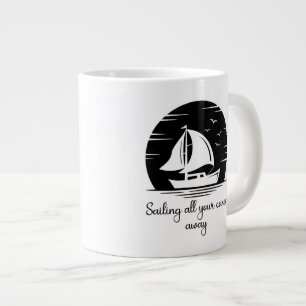 Caneca De Café Grande Yacht Inspiration Quote Mu de Navio de Navegação