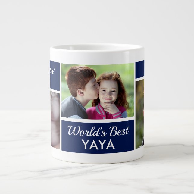 Caneca De Café Grande Yaya Photo Collage Giant Coffee Mug (Frente)