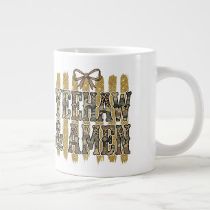 Caneca De Café Grande Yeehaw Amém Vaqueira Cristã do Sudoeste Americano