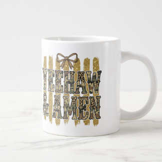 Caneca De Café Grande Yeehaw Amém Vaqueira Cristã do Sudoeste Americano