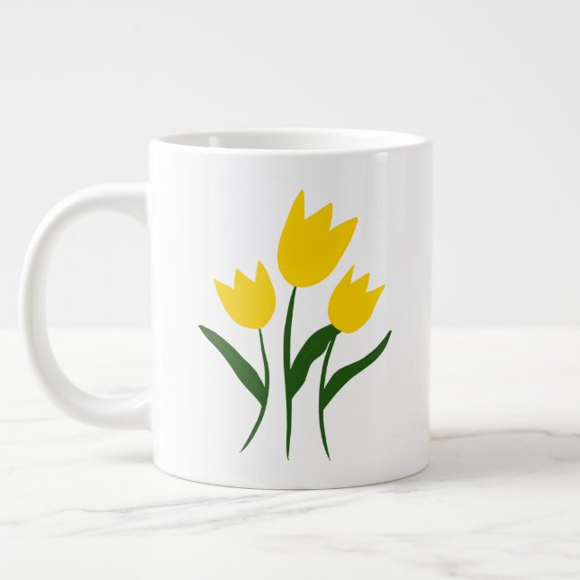 Caneca De Café Grande Yellow Tulips (Esquerda)