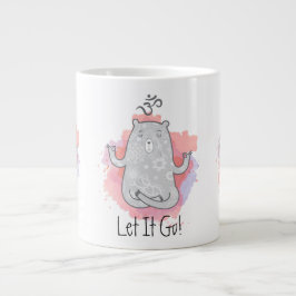 Caneca De Café Grande Yoga Bear Deixe Ir