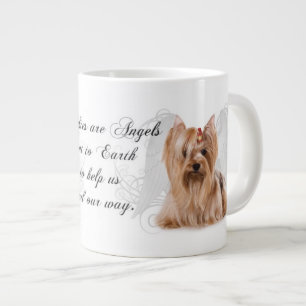 Caneca De Café Grande Yorkie Angel Jumbo Mug