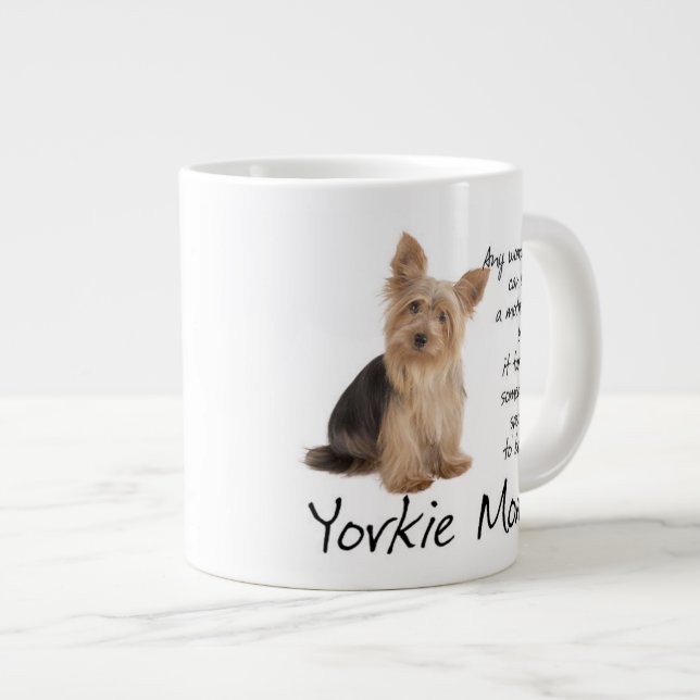 Caneca De Café Grande Yorkie Mãe Jumbo Mug (Frente Esquerda)