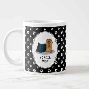 Caneca De Café Grande Yorkie Mãe (Yorkshire Terrier Mãe) Cute