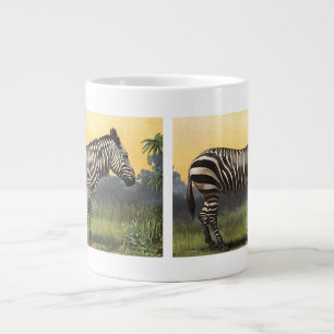 Caneca De Café Grande Zebra Antiga na Savana Africana, Animal Selvagem