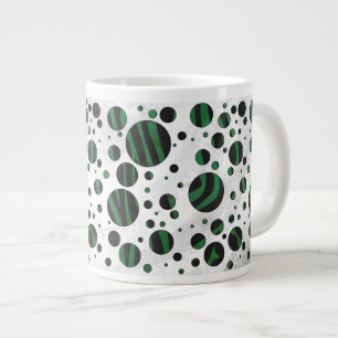 Caneca De Café Grande Zebra Black e Green Bolinhas