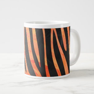Caneca De Café Grande Zebra Black e Orange Impressão