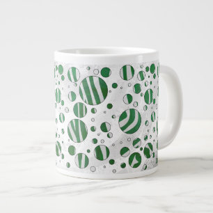 Caneca De Café Grande Zebra Green e Bolinhas branca