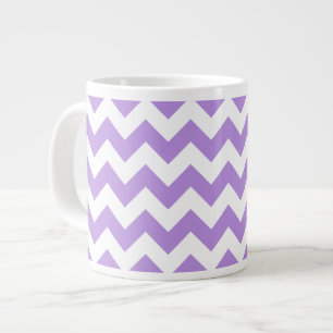 Caneca De Café Grande Zigzag Roxo, Chevron Roxo, Padrão Geométrico