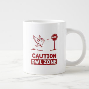 Caneca De Café Grande Zona de Causa - Design de Coruja Diversão