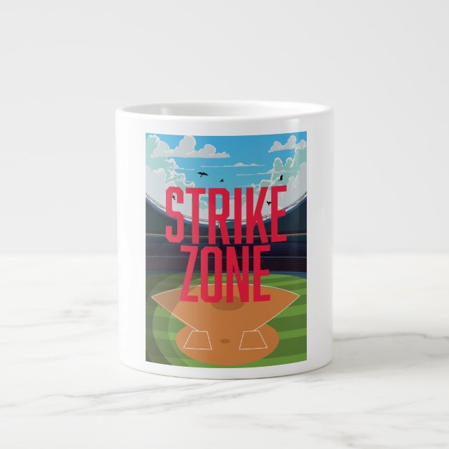 Caneca De Café Grande Zona de Strike do Beisebol (Frente)