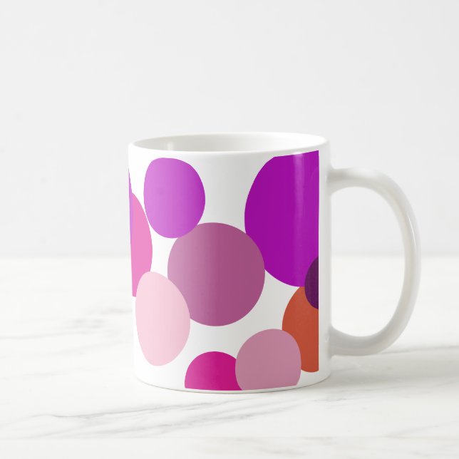 Caneca De Café Grandes bolinhas anos 70 em roxo (Direita)