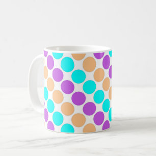 Caneca De Café Grandes bolinhas multicoloridas retrógradas aos se