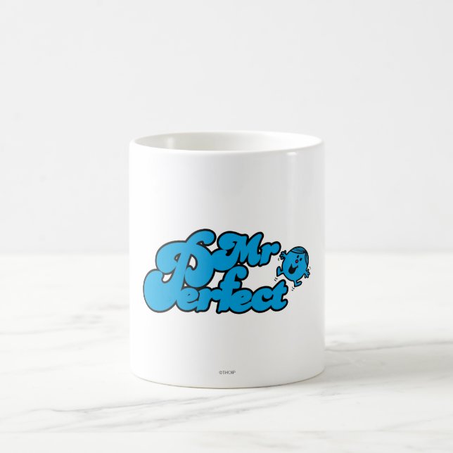 Caneca De Café Grandes letras azuis do Sr. Perfeito | (Centro)