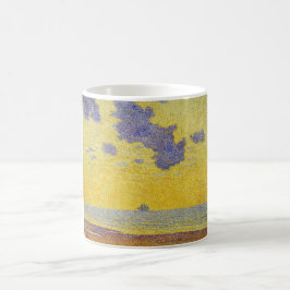 Caneca De Café Grandes Nuvens (Céu Amarelo) (Paisagem Elegante)