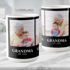 Caneca De Café Grandma Established Bold Black 3 Photo Coffee