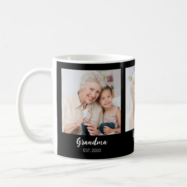Caneca De Café Grandma Established Script Black 3 Photo (Esquerda)