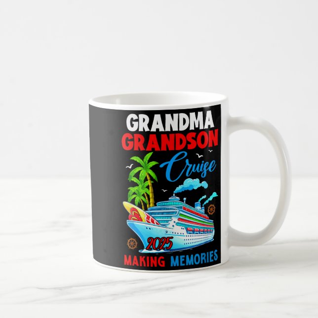 Caneca De Café Grandma Grandson Cruise 2025 Memories Christmas Fa (Direita)