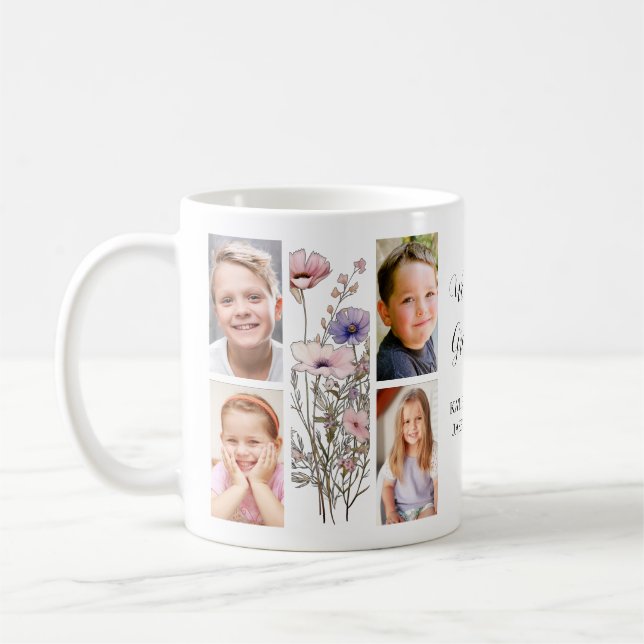 Caneca De Café Grandma Photo Collage  (Esquerda)