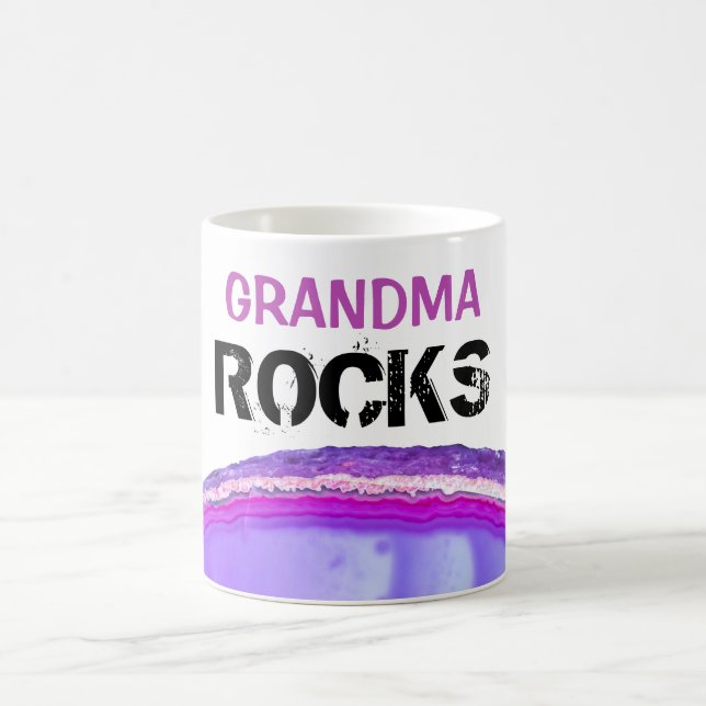Caneca De Café *~* GRANDMA ROCKS Stone Lapidate Agate Slab (Centro)