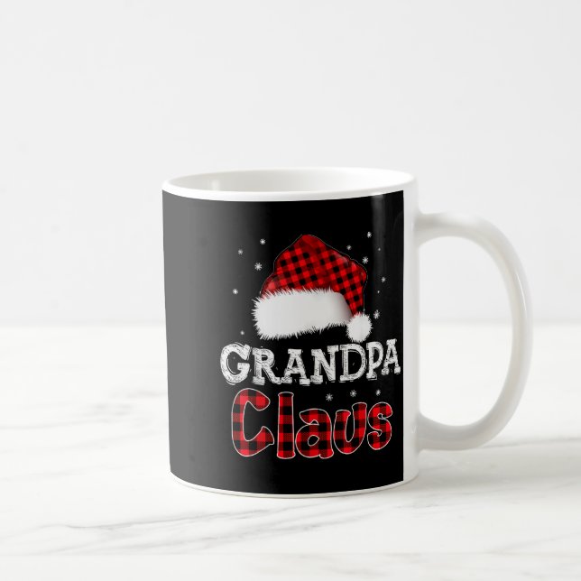 Caneca De Café Grandpa Claus Christmas Red Plaid Pajama Family Ma (Direita)