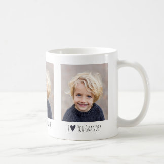 Caneca De Café Grandpa I love You 3 Photo Elegant Simple