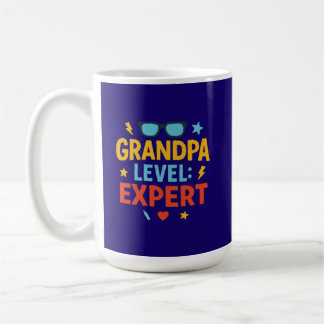 Caneca De Café grandpa level expert (cartoon style)
