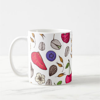Caneca De Café Granola,  muesli seamless pattern. Oat flakes hand