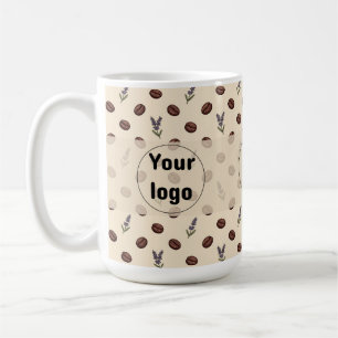 Caneca De Café Grãos de Café Vintage e Padrão Sem Costura de Lava