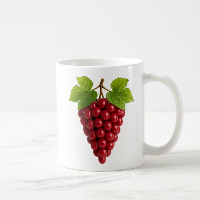Caneca De Café Grappe de raisin rouge 3D (Direita)