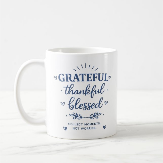 Caneca de Café Grata Agradecida Abençoada Inspirad (Esquerda)