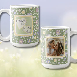 Caneca De Café Grateful Heart Joyful Life Photo Mug
