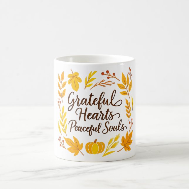 Caneca De Café ''Grateful Hearts, Peaceful Souls' Mug (Centro)