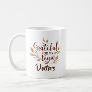Caneca De Café Gratidão ao Meu Time de Médicos Personalizado