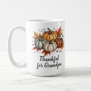 Caneca De Café Gratidão ao Vovô Abóboras do Dia de Ação de Graças