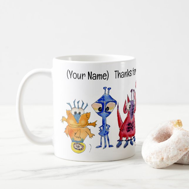 Caneca De Café Gratidão Galáctica - (Com Donut)
