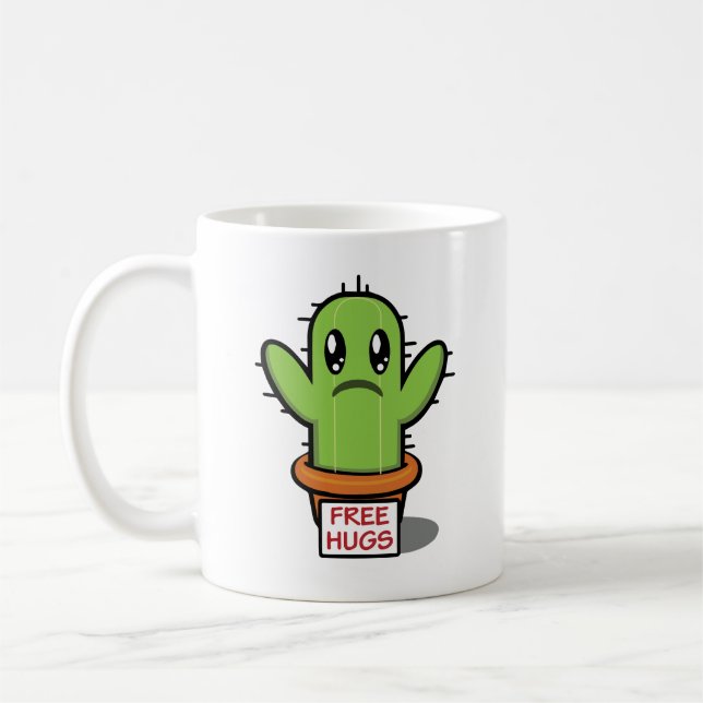 Caneca De Café Grátis Abraços Cactus Café Mug - Engraçado Amor Su (Esquerda)