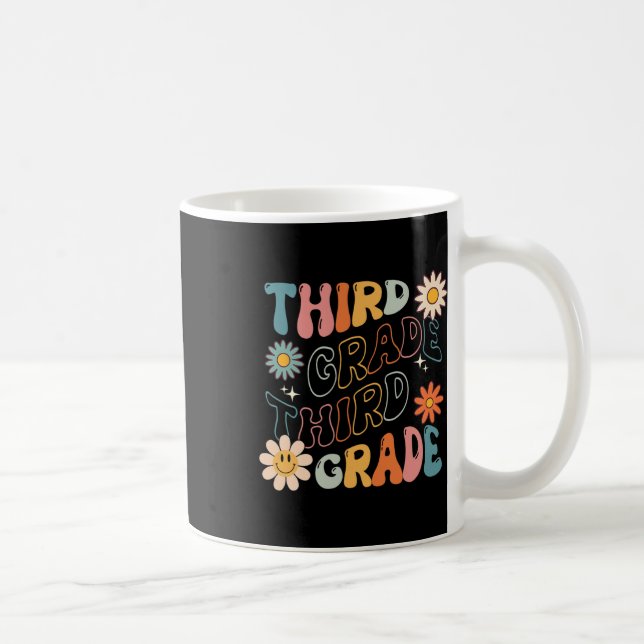 Caneca De Café Grau Groovy De Volta Para Estudante Da Equipe Da E (Direita)