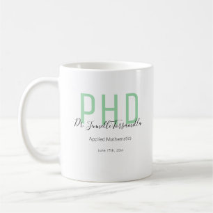Caneca De Café Grau PhD da Cinza Verde de Keepsasasasaem do forma